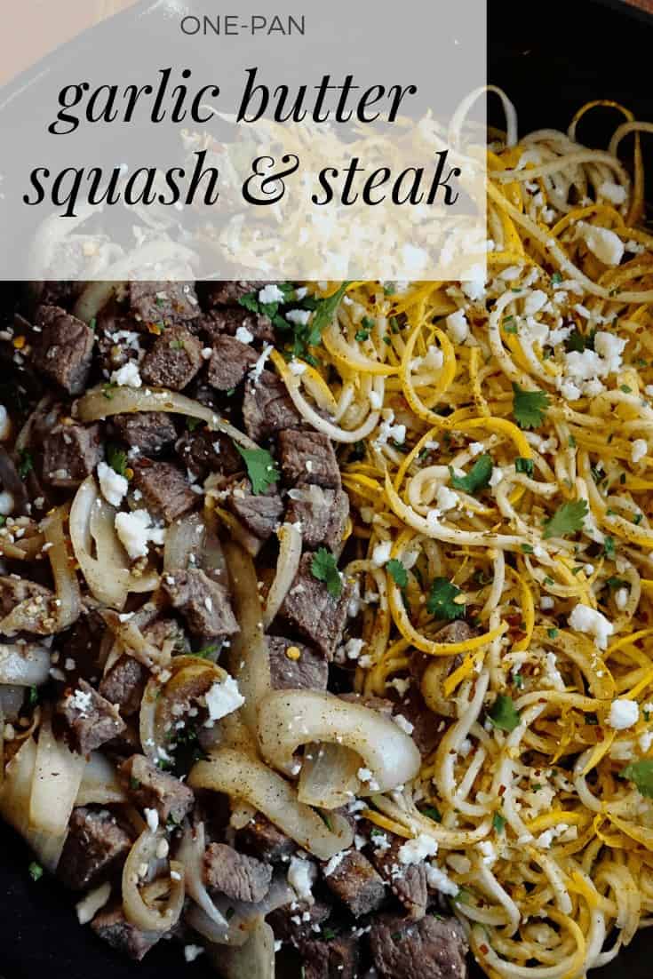 Garlic Butter Squash & Steak, one-pan meal, easy keto dinner