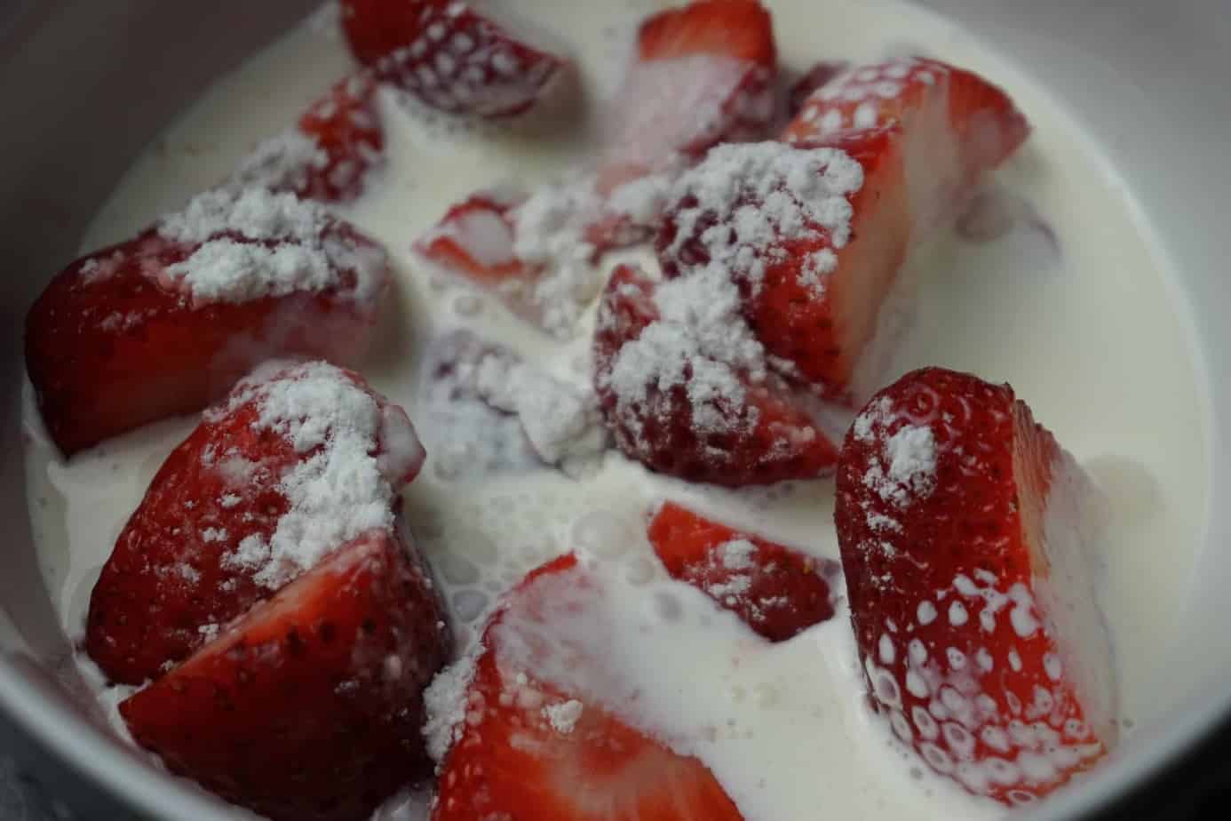 sweet strawberries and cream