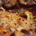 garlic smothered pork and mushrooms