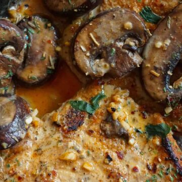 garlic pork and mushrooms