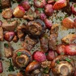 Italian roasted butter steak and radishes