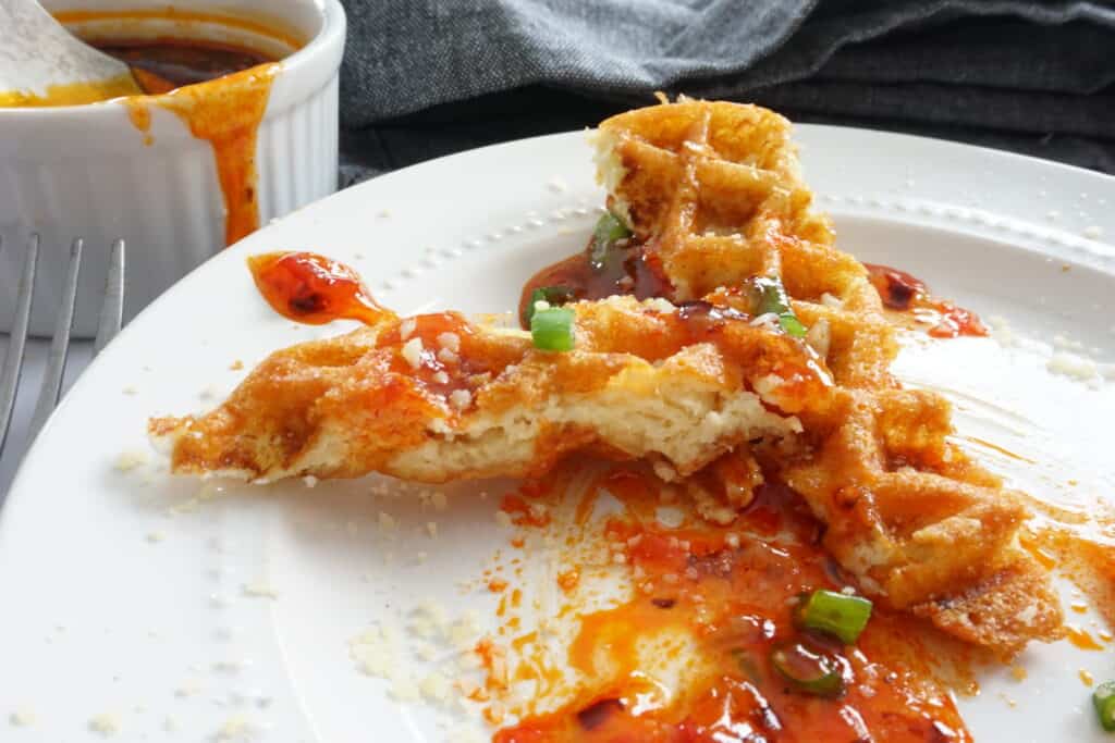 crab rangoon chaffle with sweet chili sauce