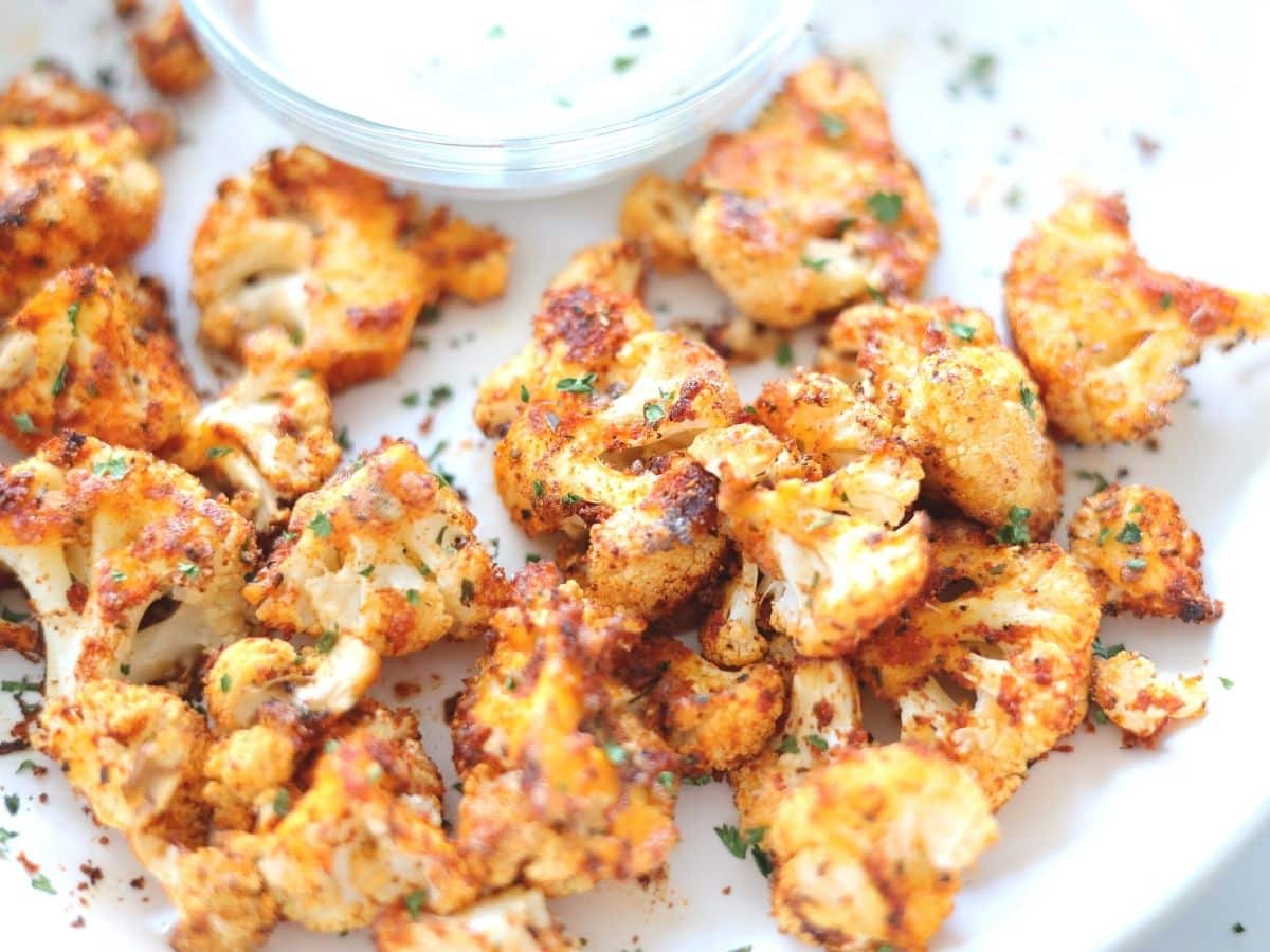 crisp fried cauliflower with ranch