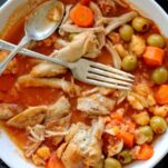 cuban chicken stew keto and low carb in a bowl
