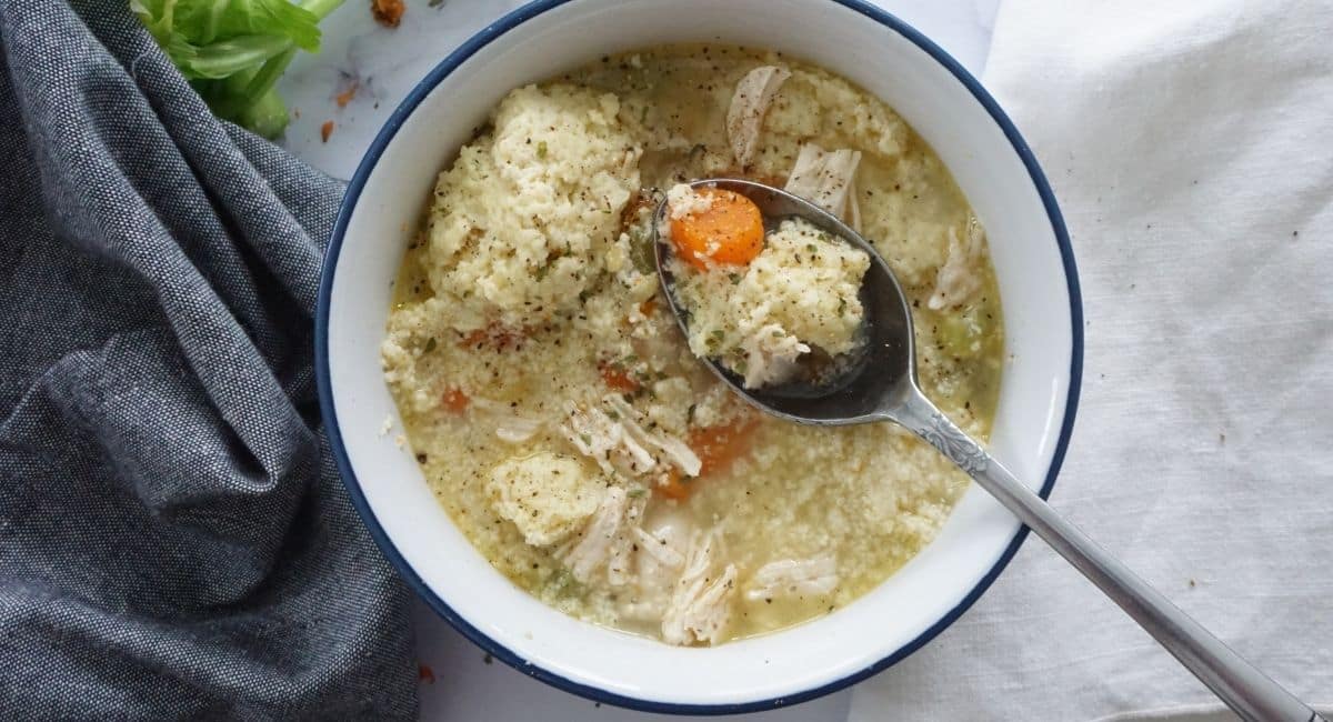 chicken and dumplings with carrots and celery