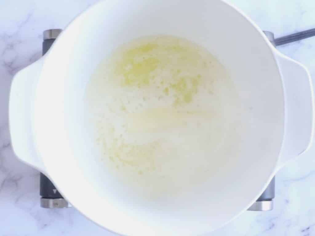 melted butter in a pot