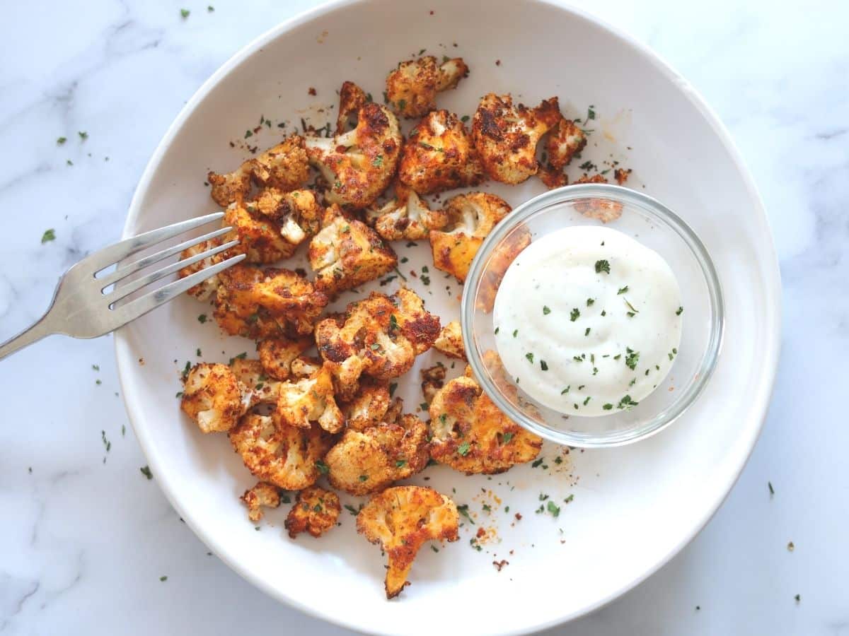 pizza cauliflower wings and ranch