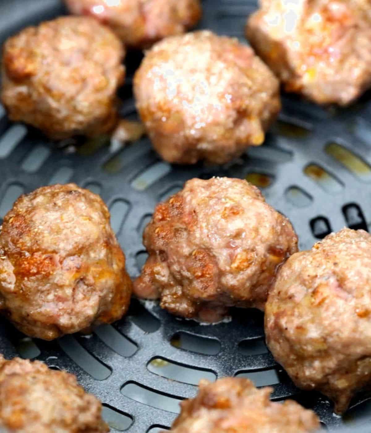 air frying the meatballs