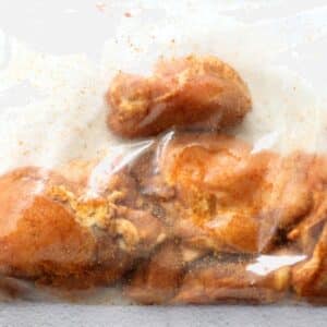chicken and spice prep in ziplock bag