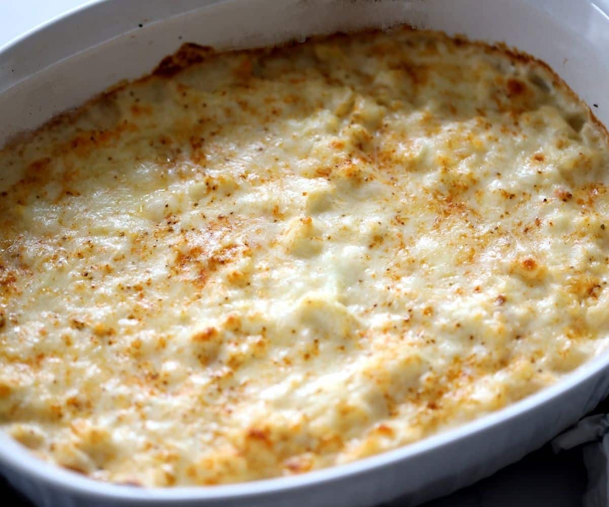 keto low carb cauliflower mac and cheese casserole