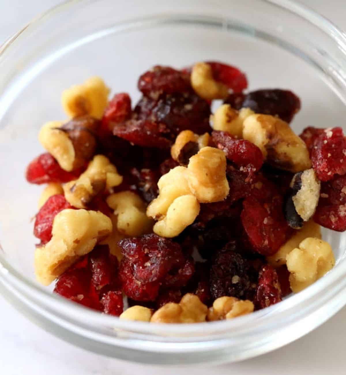 nuts and dried cranberries