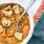 turkey soup made with carrots and celery