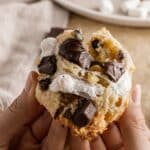 gooey marshmallow and creamy dark chocolate s'mores cookies