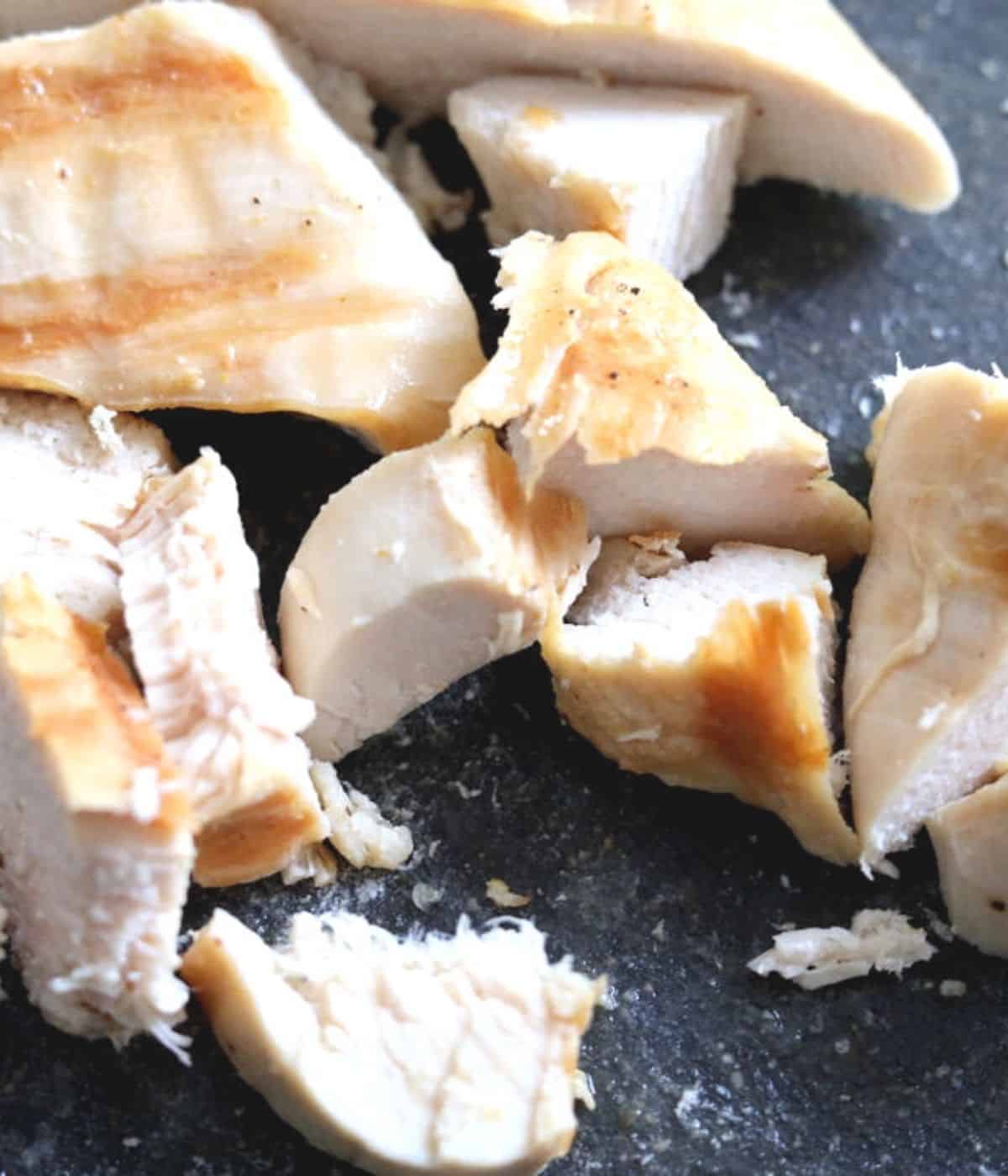 chopped juicy grilled chicken