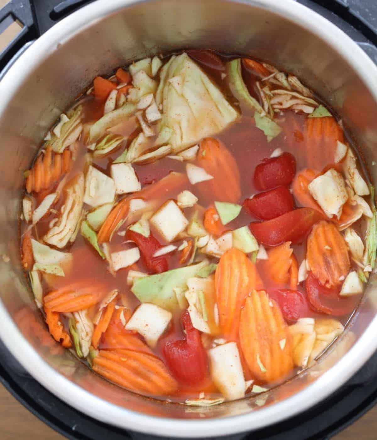 pressure cooking cabbage soup