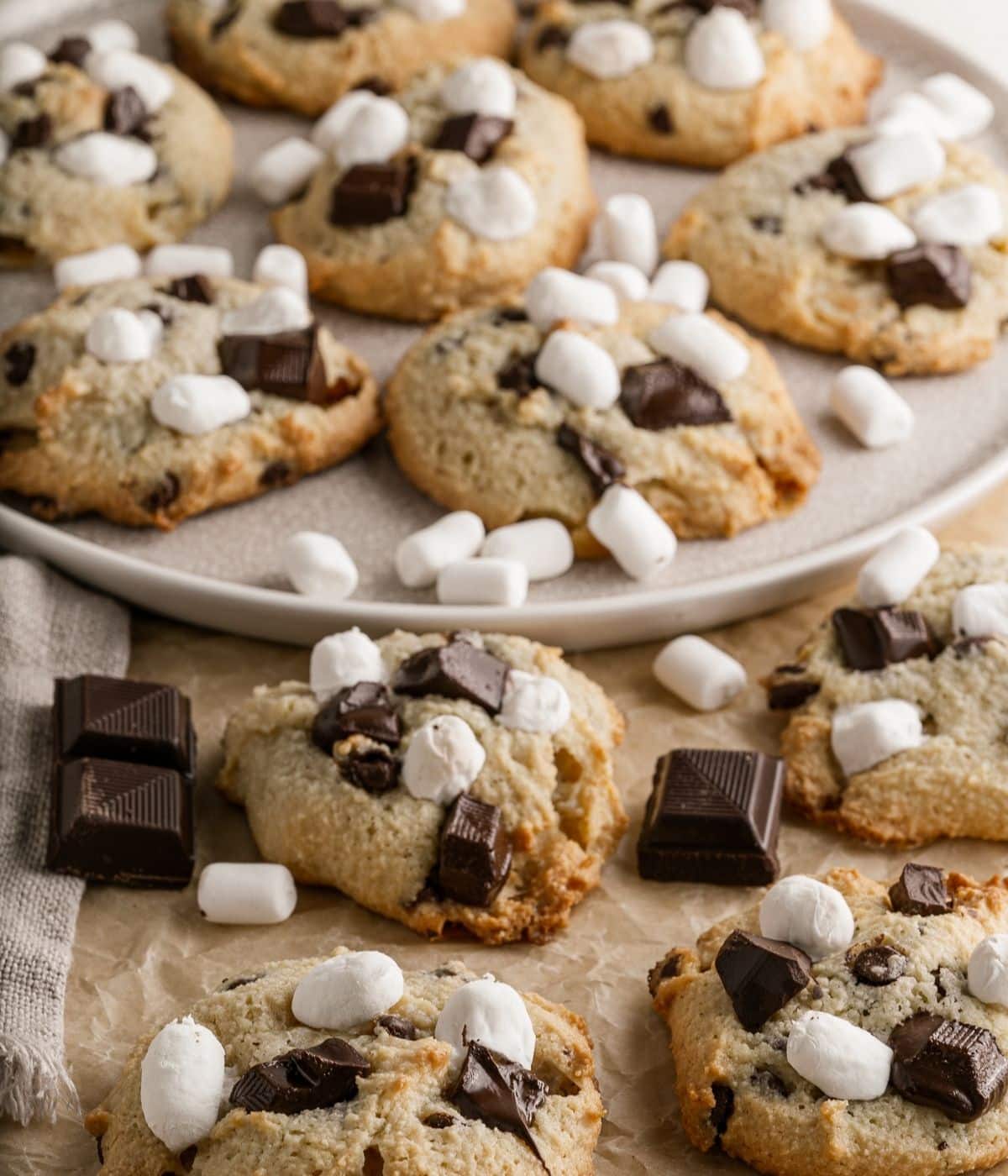 smore cookies on a platter