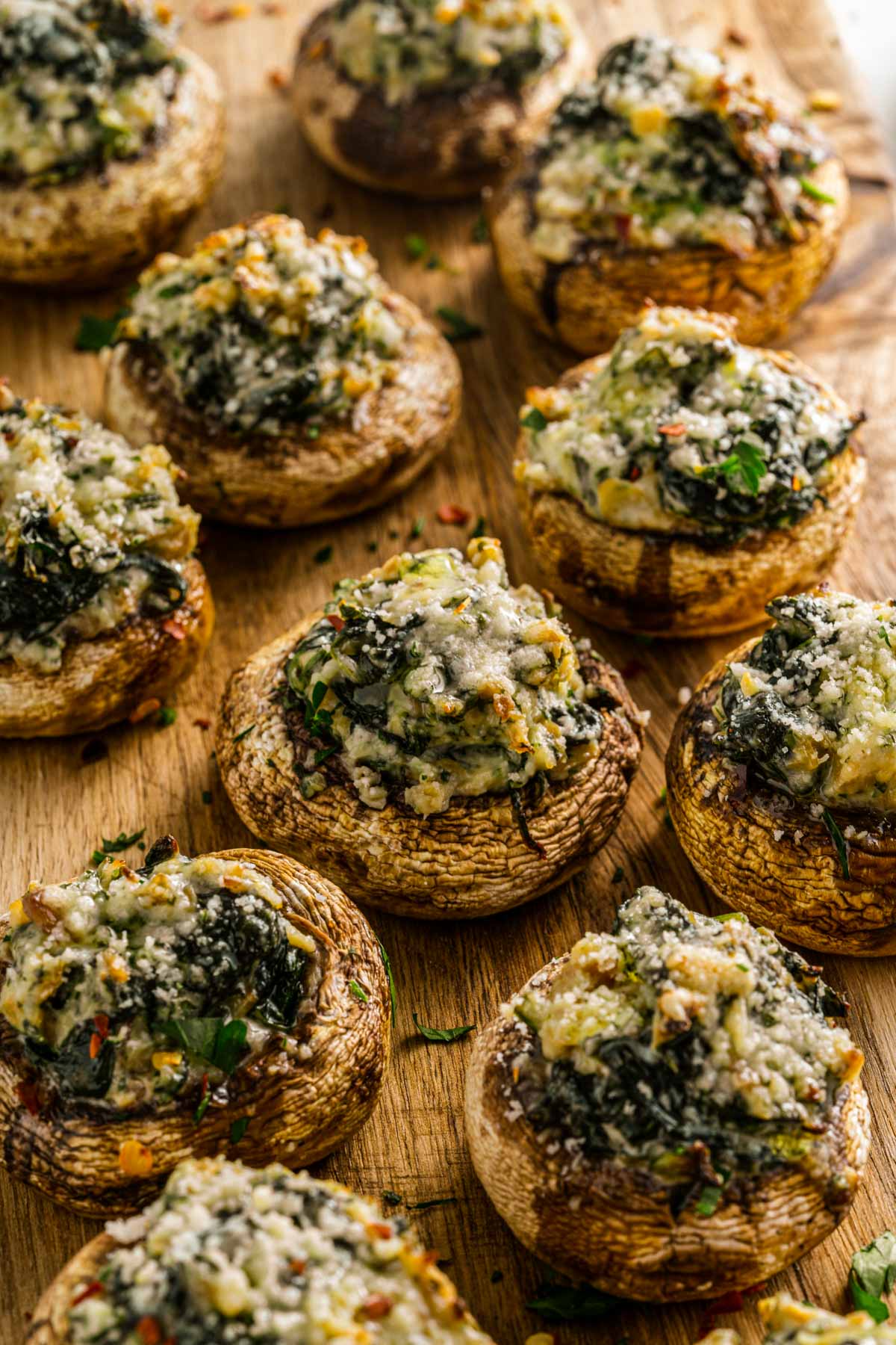 seasoned mushrooms with parsley and spices