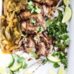 carne asada beef with lime and cilantro