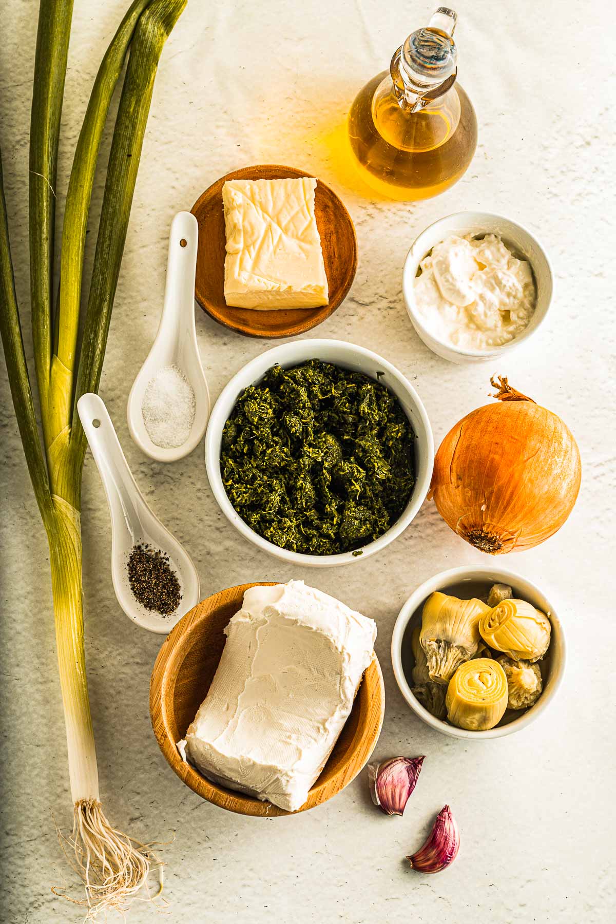 ingredients for keto spinach artichoke dip