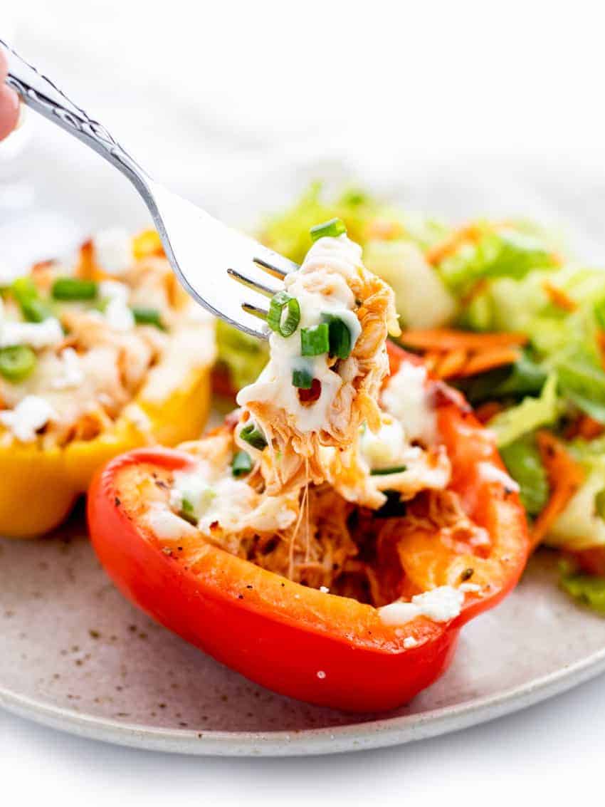 stuffed red bell pepper with cheese