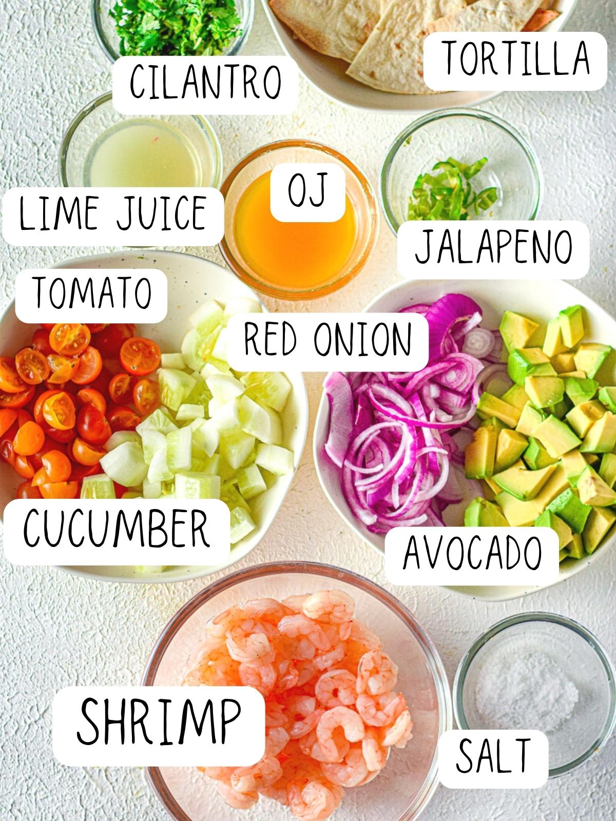 ingredients for low carb ceviche